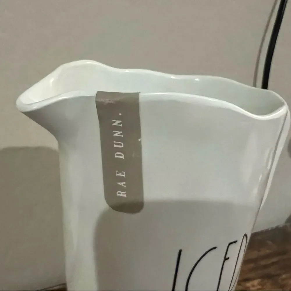 Rae Dunn Ice Tea Pitcher NWT never used white plastic